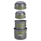 NILS CAMP Camping Kochgeschirr Set XL - leichtes Outdoor Topfset aus Aluminium für Camping & Trekking