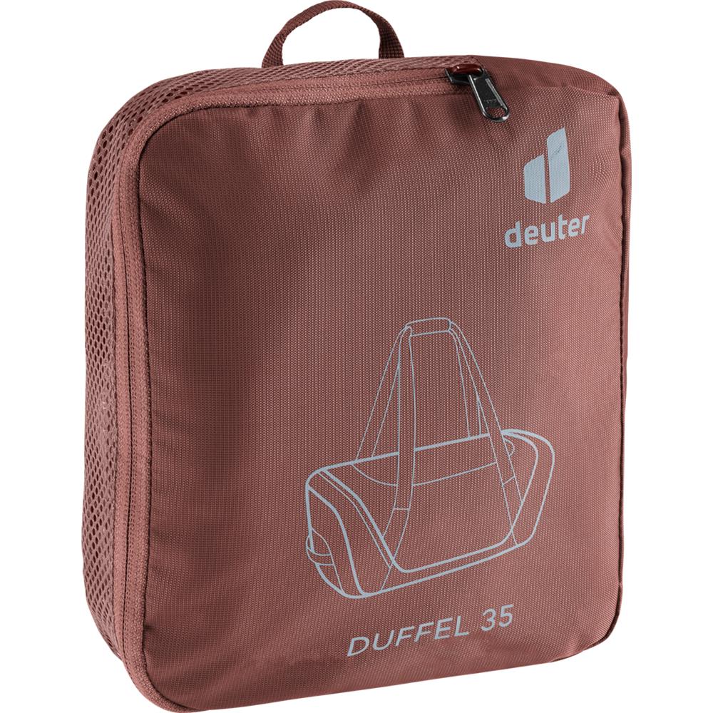 deuter Duffel 35, Reisetasche, caspia-raisin (rot), 35L, Duffelbag mit Seitentasche, Netzinnentasche