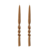Bloomingville Twist Kerzen Set, Braun, Handgedreht, 2 Stück aus Paraffin