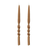 Bloomingville Twist Kerzen Set, Braun, Handgedreht, 2 Stück aus Paraffin