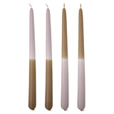 Bloomingville Burma Kerze, 4er Set, Rose, Stabkerze/Tafelkerze, handgefertigt