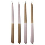 Bloomingville Burma Kerze, 4er Set, Rose, Stabkerze/Tafelkerze, handgefertigt