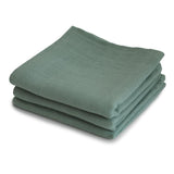 Mushie Musselin-Spucktücher 3er-Pack, Roman Green, Mulltücher aus 100% Bio-Baumwolle