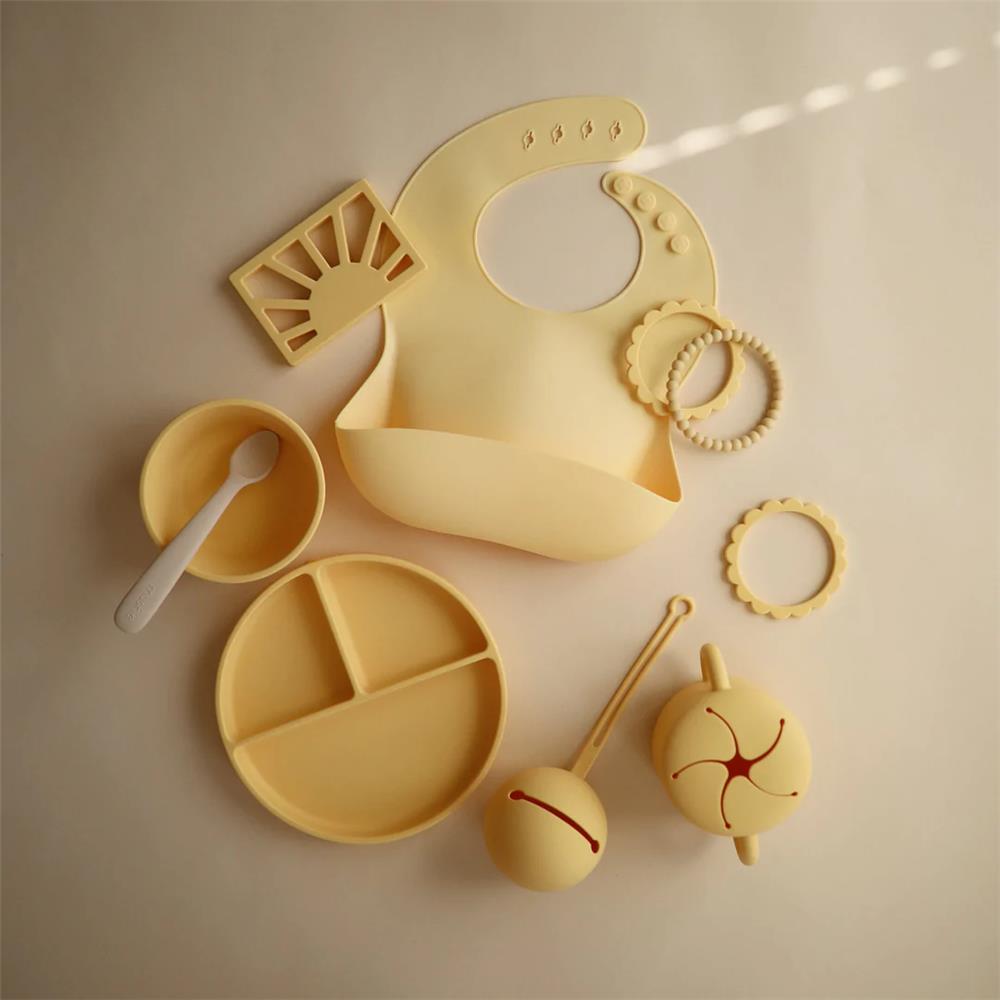 Mushie Snackbecher, Daffodil, aus Silikon, BPA-frei
