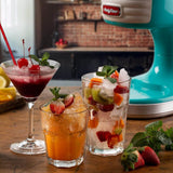 Ariete Party Time Ice Crusher, Blau, Eiscrusher für Cocktails & Slush, Retro-Design, 50er Jahre-Stil
