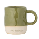 Bloomingville Neo Tasse, Grün, Steingut, 335 ml, dänisches Design