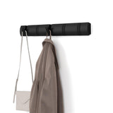 Umbra Flip Wandgarderobe, Garderobenleiste in Schwarz, mit 5 beweglichen Haken in Schwarz
