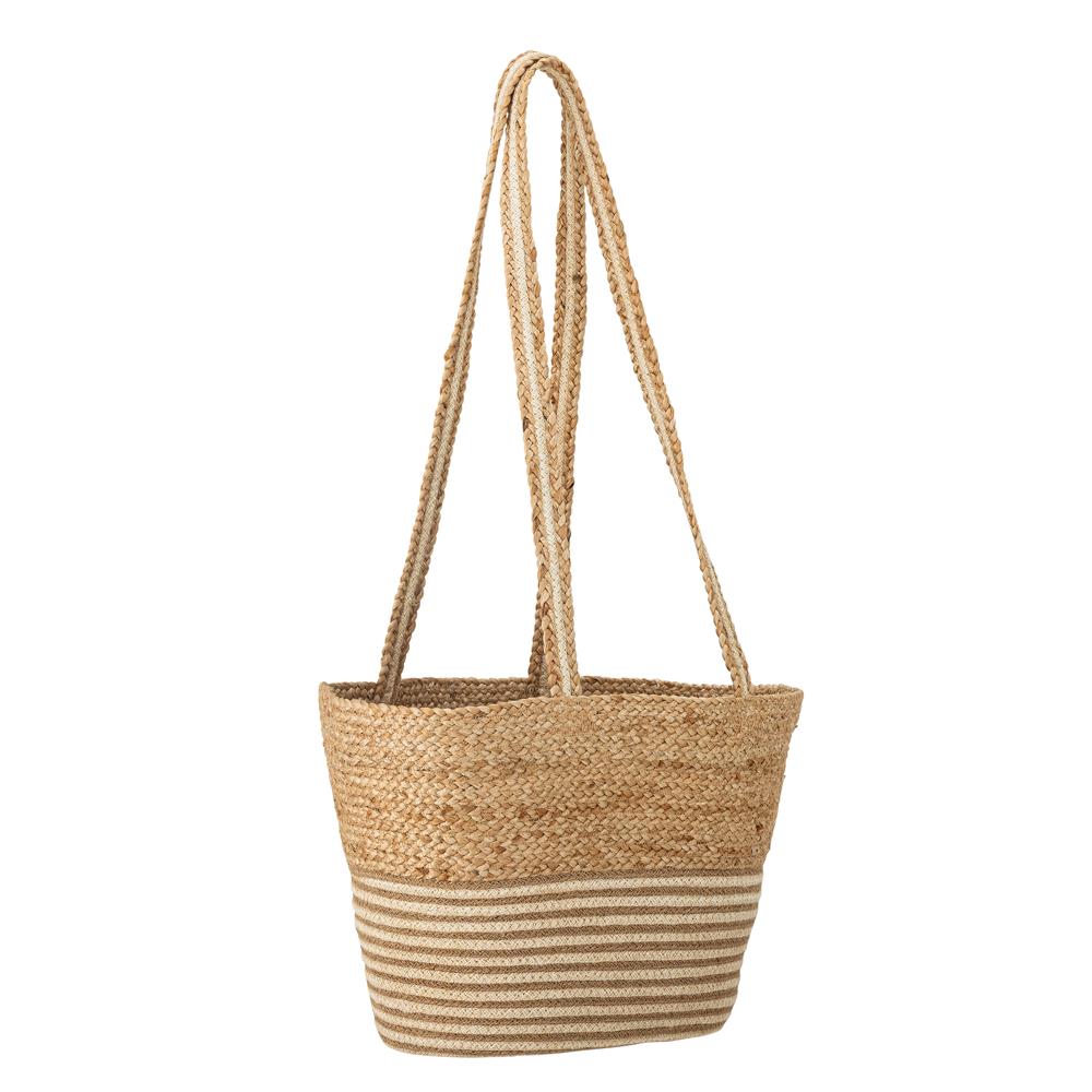 Bloomingville Simona Einkaufstasche aus Jute in Natur – Tragetasche für Einkauf & Strand