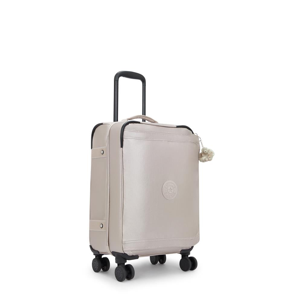 Kipling SPONTANEOUS S, Kleiner Reisekoffer, Metallic Glow (beige), 37,5L, Handgepäck, 4-Rollen