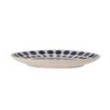 Bloomingville Shama Teller, Orange, Steingut, 20,5 cm, mit handbemaltem Muster