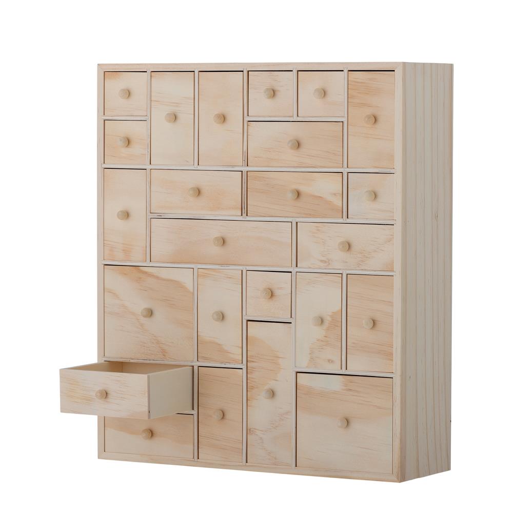 Bloomingville Valery Aufbewahrungsbox aus Kiefer in Natur – Holzbox mit Schubladen für Wohnzimmer