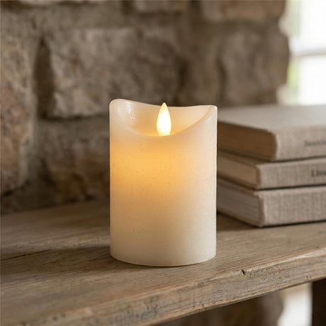 BOLTZE LED-Kerze Bino 10cm Cremeweiß flammenlose Stumpenkerze batteriebetrieben