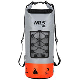 NILS CAMP Wasserdichter Rucksack 25L Grau-Orange - Outdoor Dry Bag Camping Kajak Reisen