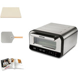 G3Ferrari Pizzaofen Pizza Pro silber elektrischer Pizzaofen Pizzamaker bis 450°C Display Schamottsein Selbstreinigungsprogramm