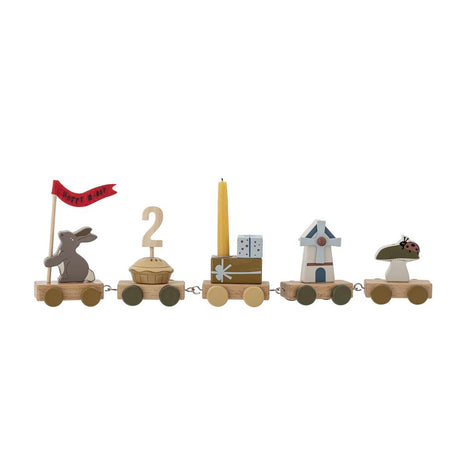 Bloomingville MINI Alfi Geburtstagszug Geburtstagsdekoration Kerzenhalter Geburtstag Kindergeburtstag