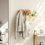 Umbra Picket - Moderne Garderobenleiste mit 5 Garderobenhaken, Natur, aus Kiefernholz