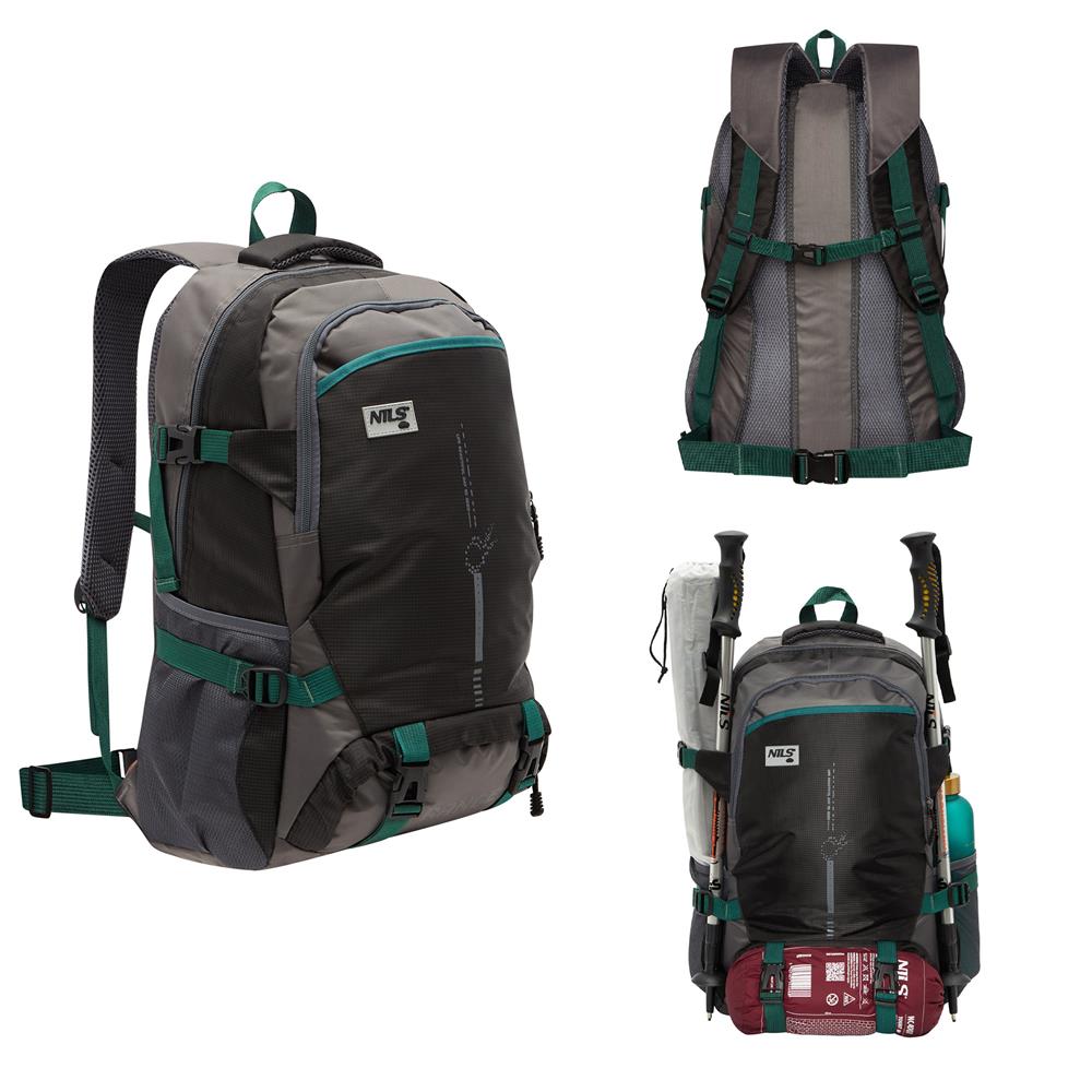 NILS CAMP Trekkingrucksack Range 45L Schwarz - Outdoor Rucksack Wandern Camping