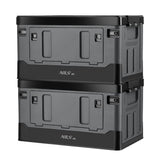 NILS CAMP Transportbox 38L Grau-Schwarz - klappbare Campingbox für Camping, Auto & Haushalt