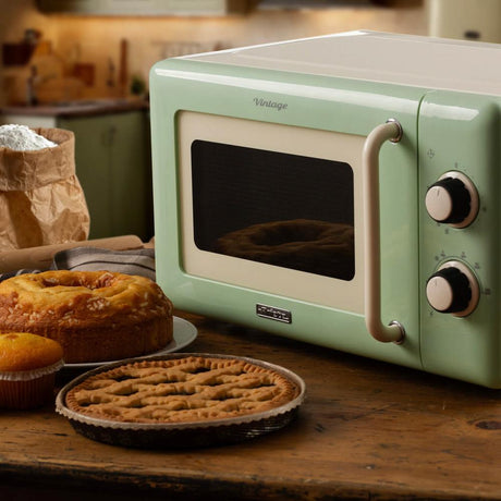 Ariete Vintage Mikrowelle, Grün, 20L Mikrowellenofen im Retro-Design, 800W, 5 Stufen