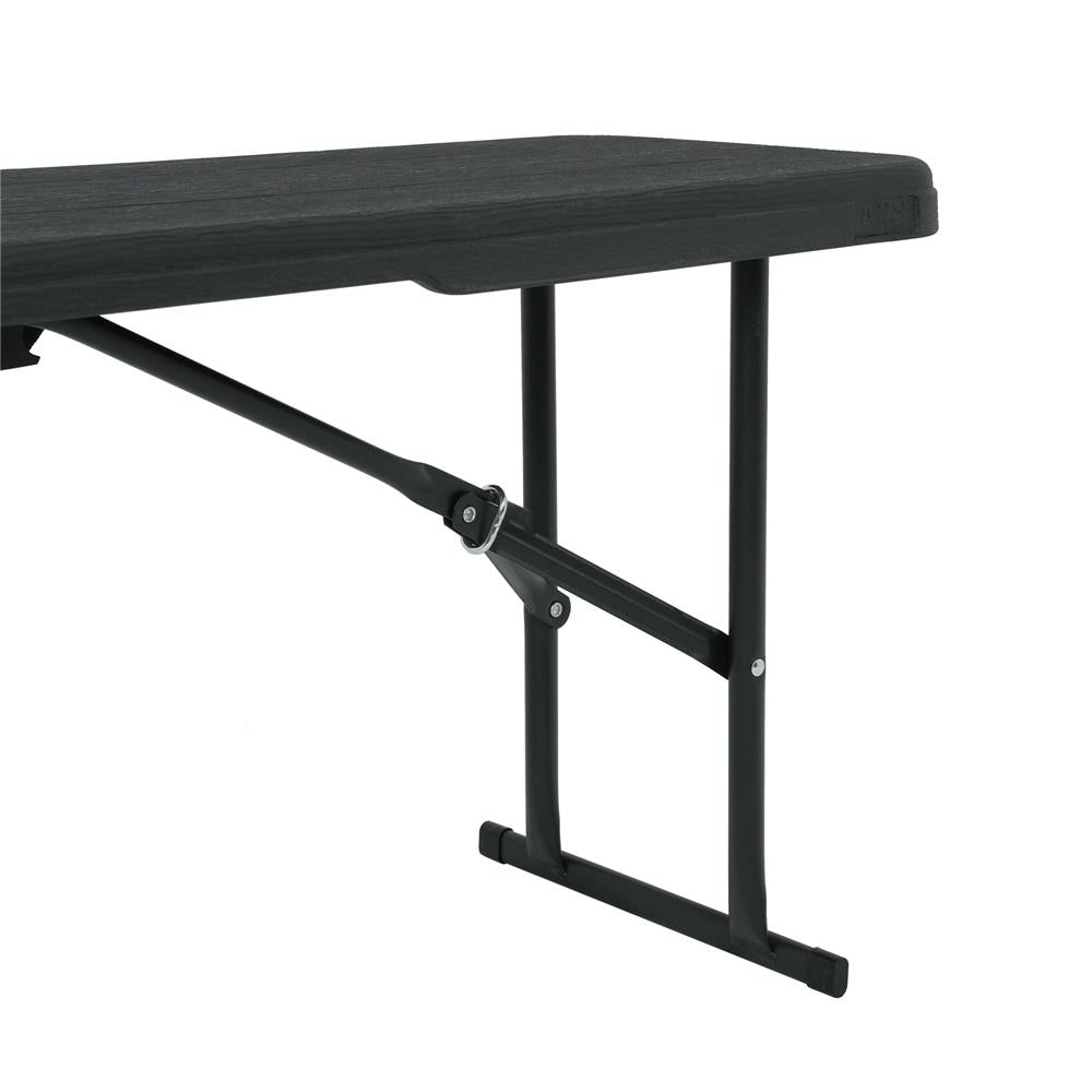 NILS CAMP Klappbank 180 cm Dunkelgrau für Garten Camping Events faltbare Sitzbank Outdoor