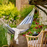 Bloomingville Remo Hängematte Blau Baumwolle L300xW100 cm – Outdoor-Hängematte