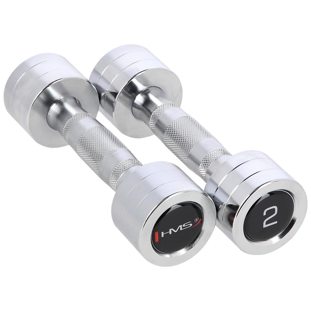 Kurzhantel Set 2x 2 kg verchromt Stahl | HMS CHD