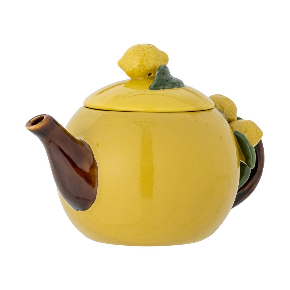 Bloomingville Limone Teekanne Steingut gelb 730 ml Zitronen Design