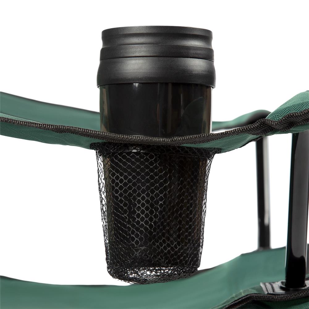 NILS CAMP Campingstuhl Grün - klappbarer Klappstuhl mit Becherhalter für Camping & Garten