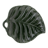 Bloomingville Savanna Teller dunkel grün Blatt 25,5x22,5 cm Steingut Schale dänisches Design