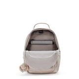 Kipling SEOUL S, Kleiner Rucksack, Metallic Glow (beige), 14L, mit 11-Zoll-Tabletfach