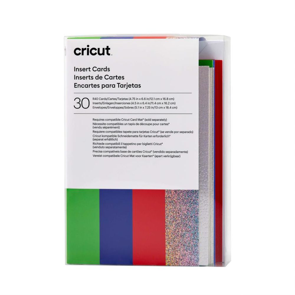 Cricut Einlegekarten Regenbogenschuppen R40 mit Einleger 30 Stück