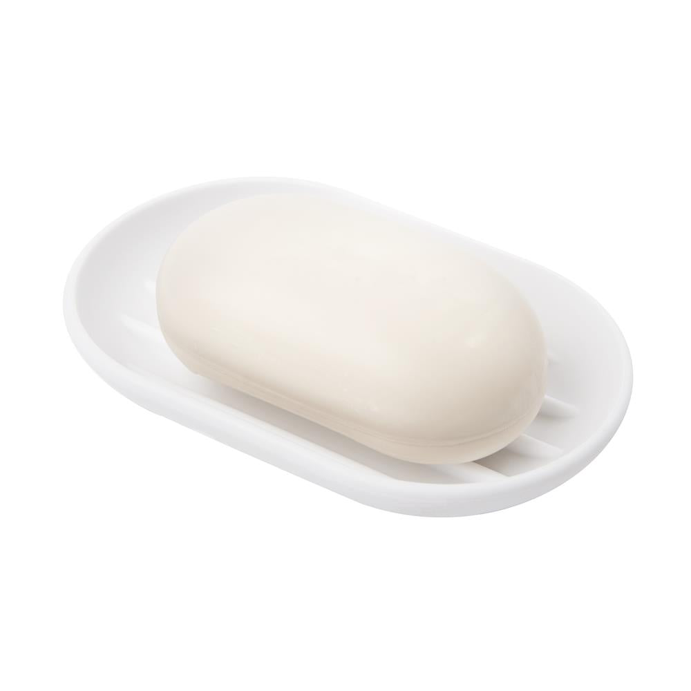 Umbra Touch Seifenschale, ovale Seifenablage mit Soft Touch Finish, in Weiß