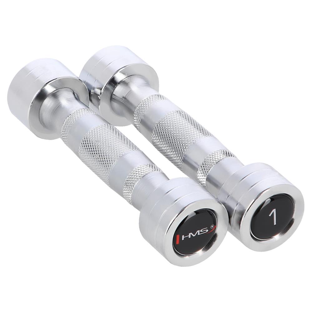 Kurzhantel Set 2x 1 kg verchromt Stahl | HMS CHD