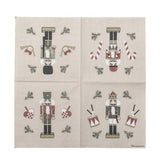 Bloomingville Jolly Weihnachtsservietten mit Nussknacker-Motiv, 20 Servietten