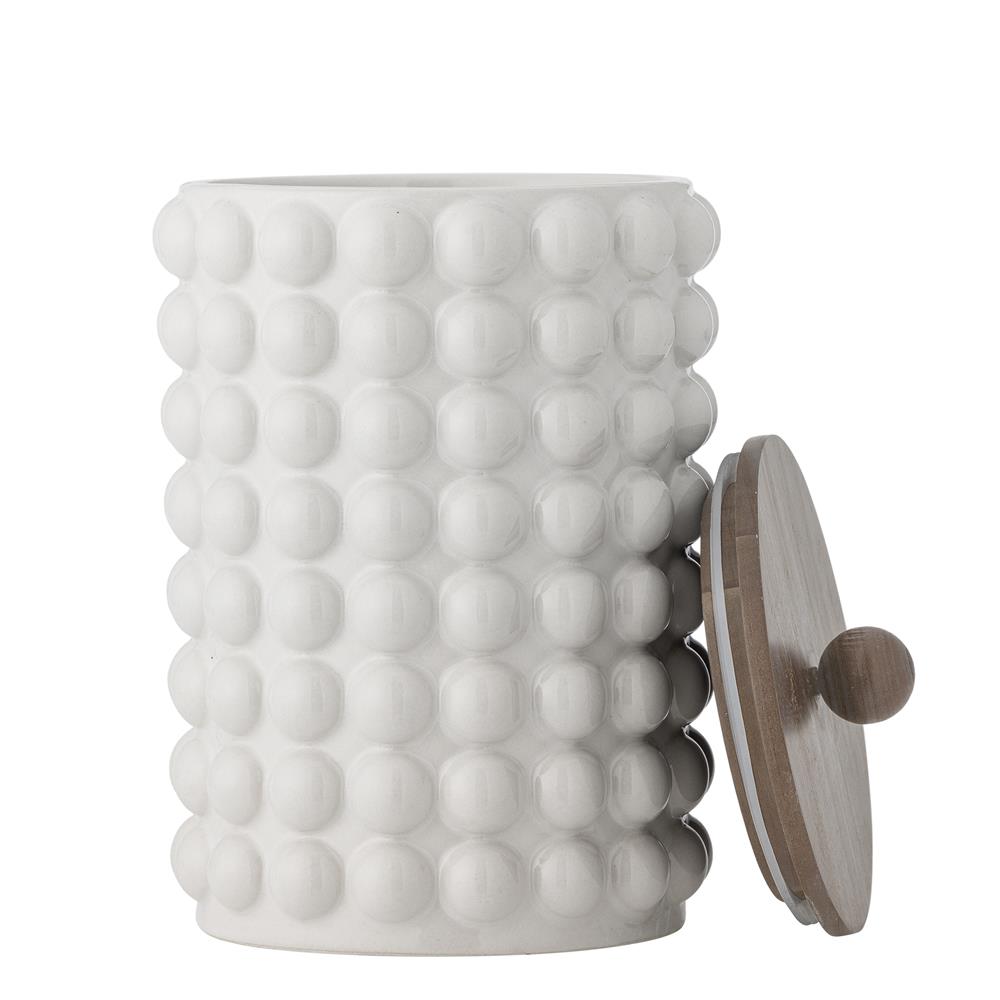 Bloomingville Madge Vorratsdose mit Deckel Weiß Steingut 2550ml