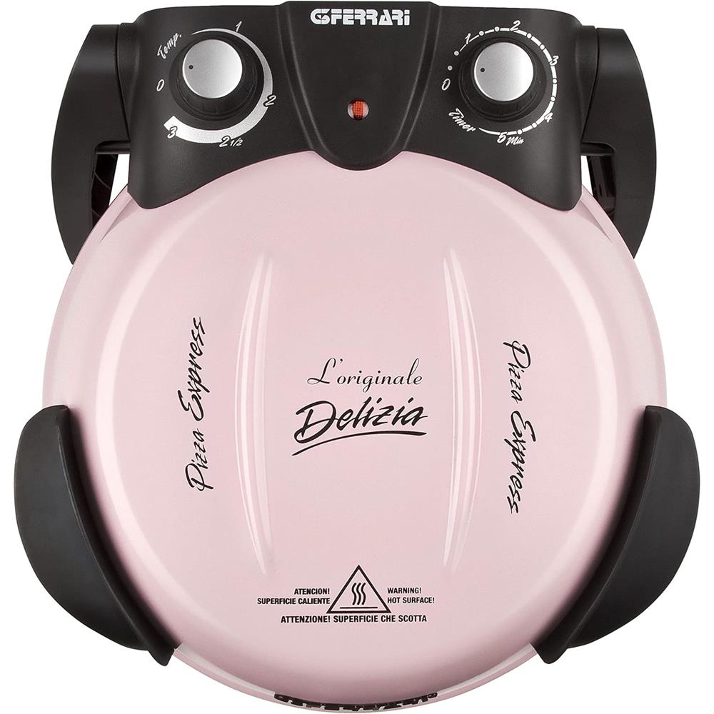 G3Ferrari elektrischer Pizzaofen Delizia 1200 W für Pizza Ø 31cm icy pink Pizzamaker mit feuerfestem Naturstein - Limitierte Edition