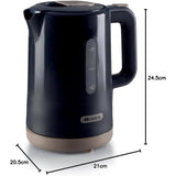 Ariete Breakfast Wasserkocher, Dunkelgrau, 1,7L, Wasserstandsanzeige, 2200W, Klassisches Design