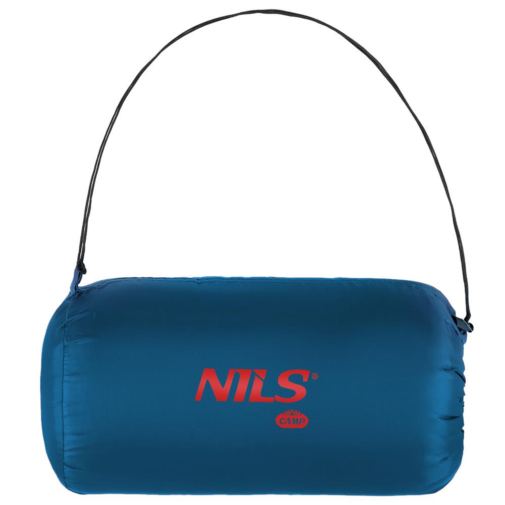 NILS CAMP Schlafsack Blau-Rot - leichter Sommerschlafsack für Camping, Trekking & Outdoor