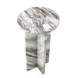 Bloomingville Jasmia Beistelltisch natur - Marmor Design Tisch skulptural für Wohnzimmer & Sofa