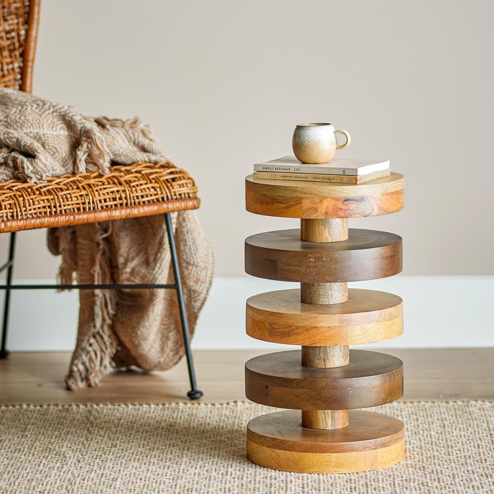 Bloomingville Franka Beistelltisch Braun Mangoholz D25xH45 cm – skulpturaler Holztisch