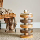 Bloomingville Franka Beistelltisch Braun Mangoholz D25xH45 cm – skulpturaler Holztisch