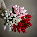 Bloomingville Tulip Blumenstrauß Tulpen in Weiß Kunstblumen Deko Strauß 32 cm