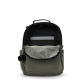 Kipling SEOUL L, Großer Schulrucksack mit 15-Zoll-Laptopfach, 27L, Green Moss (grün)