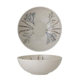 Bloomingville Bea Servierschüssel, Natur, 3,5L, Steingut, mit Blumenmotiv, dänisches Design