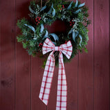 Bloomingville Ruby Weihnachtsschleife, Rot, Stoffschleife mit Clip 53 cm