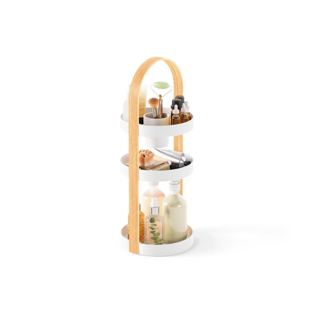 Umbra Bellwood Kosmetik und Make up Organizer Weiß Kunststoff 3 stufig