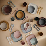 Mushie Kinderschüssel 2er Set, Blush, quadratisch, BPA-frei