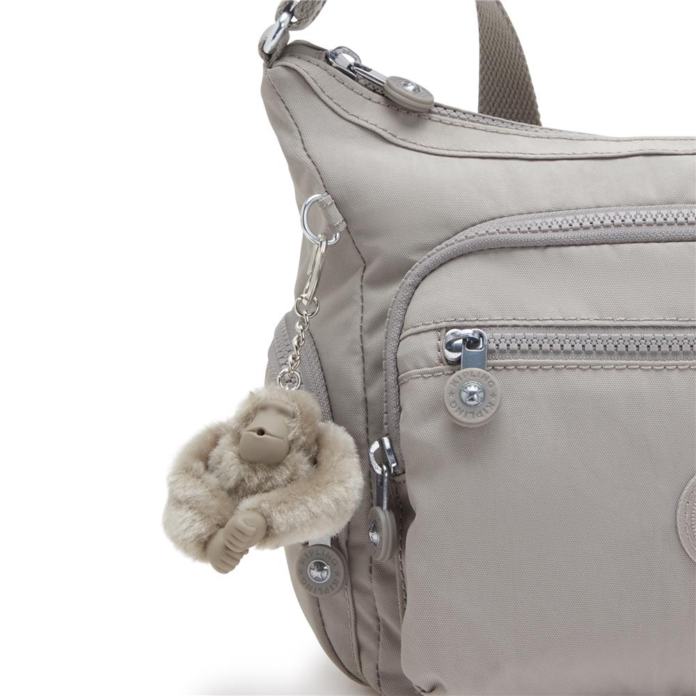 Kipling GABBIE S, Kleine Umhängetasche, Grey Gris (grau), Schultertasche mit vielen Fächern