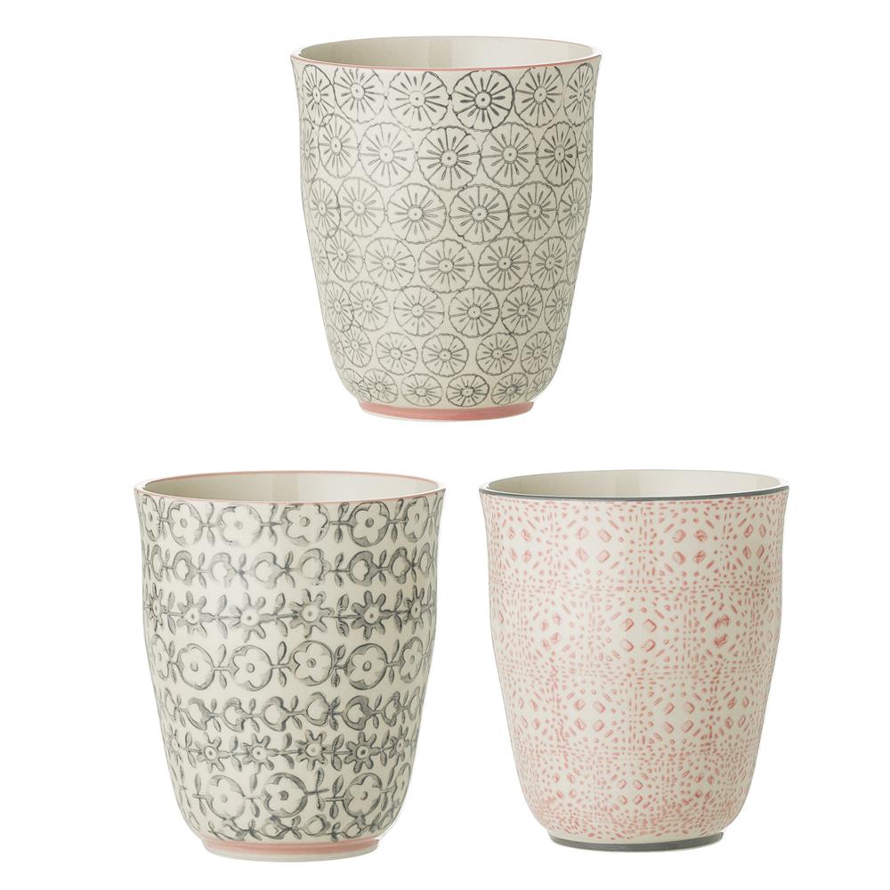 Bloomingville Cécile Becher 3er Set 200ml aus Keramik im skandinavischen Design