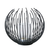 BOLTZE Windlicht Cylon Schwarz 16cm Metall Kerzenhalter Kerzenständer Skandinavisches Design